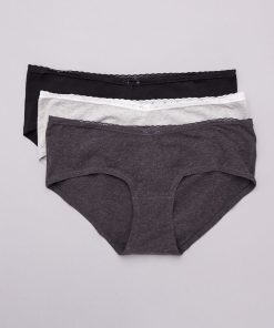 Lot de 3 shorties maternité - noir/gris clair/gris foncé