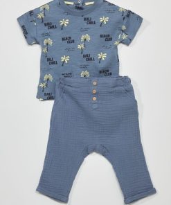 Ensemble pantalon + t-shirt - Bleu