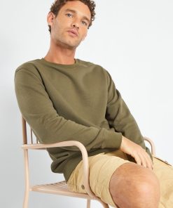 Sweat en molleton uni - Kaki