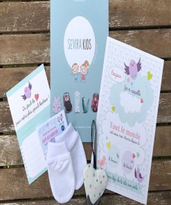 Pack cadeau naissance avec moufles anti-griffures - Blanc