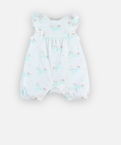 Pyjama combishort en coton - Blanc