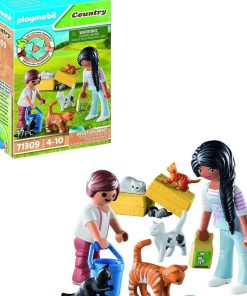 Country - Famille de chats avec femme et enfant - N/A