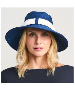 Chapeau souple/capeline Paris Ville Azul/Branco / UV Line - Bleu marine