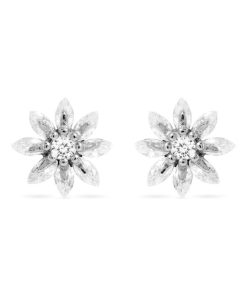 Boucles d'oreilles, aul en argent 925 et zircon cubique brillant plaqué rhodium - Argent