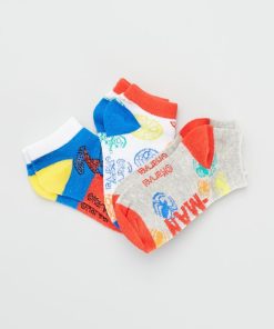 Chaussettes basses 'Spiderman' - Lot de 3 - gris/blanc