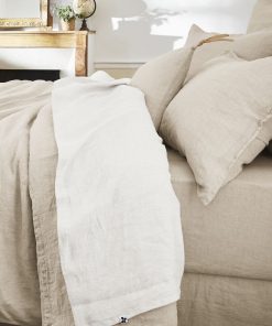 Drap plat lin lavé collection Soline - Jaune