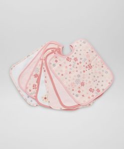 Lot de 7 bavoirs à lacet - Rose