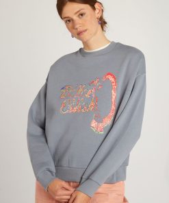 Sweat molleton 'Billie Eilish' - Gris bleu