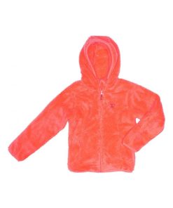 Blouson polaire fille GALANE - Orange corail