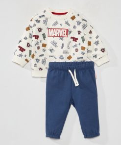 Ensemble sweat + pantalon 'Marvel' - Blanc/bleu