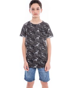 T-shirt motif militaire NIMON BOY - Gris