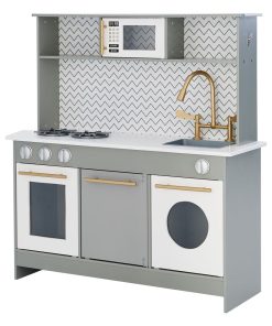 Jeu de cuisine gris en bois pour enfant Teamson Fille et Garçon TD-12681A - N/A