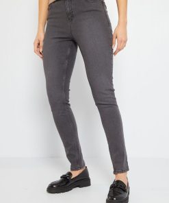 Jean skinny à taille haute - L30 - Gris noir