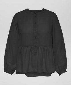 Blouse fluide à col rond 'Only Carmakoma' - noir