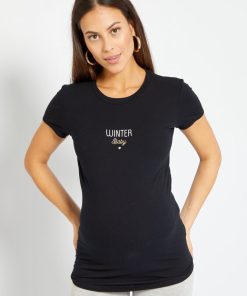 T-shirt de maternité 'Winter baby' - Noir