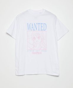 T-shirt oversize 'One Piece' - Blanc