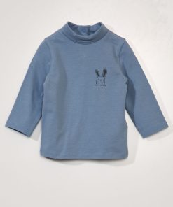 Sous pull en jersey à col montant - Bleu