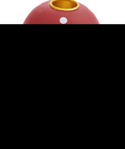 Bougeoir en bois champignon 8,5 cm - Rouge