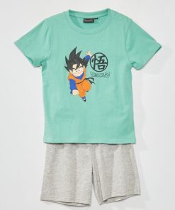 Ensemble de pyjama court 'Dragon Ball Z' - Vert/gris