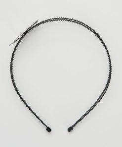 Serre-tête double rang à strass - Noir