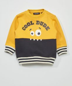 Sweat en molleton 'cool dude' - Jaune