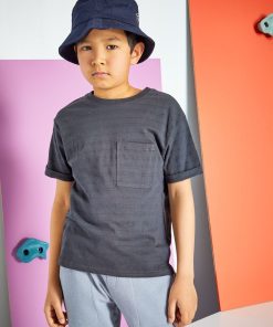 T-shirt en maille fantaisie - gris foncé