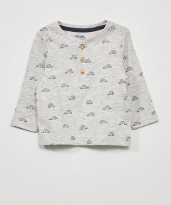 T-shirt en jersey à manches longues - Gris