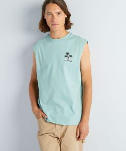 Débardeur avec imprimé 'Palms beach' - Bleu