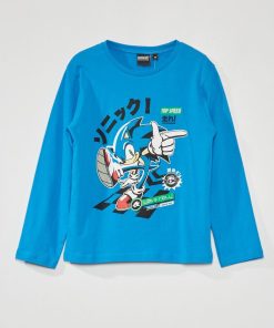 T-shirt 'Sonic' manches courtes - bleu