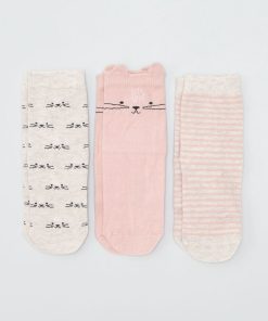 Lot de 3 paires de chaussettes antidérapantes - Rose