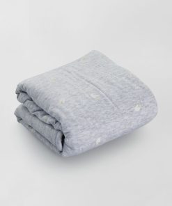 Couverture en jersey et polaire - gris