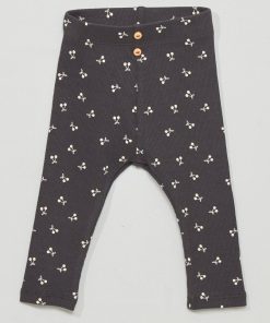 Legging long en jersey avec imprimé - Noir