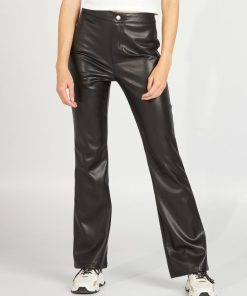 Pantalon flare en simili - noir