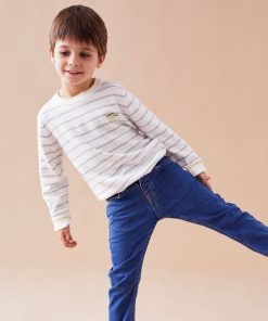 Pull en tricot rayé, et - Gris