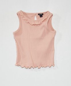 Débardeur côtelé pur coton - Rose