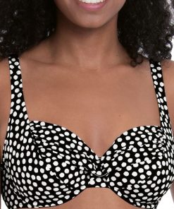 Haut de maillot de bain à pois Hermine - Noir
