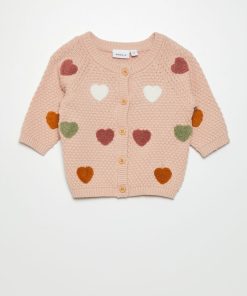 Pull en maille à motif 'cœur' - Rose