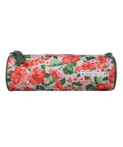 BAGTROTTER Trousse scolaire ronde Offshore Gris Fleurs - Beige