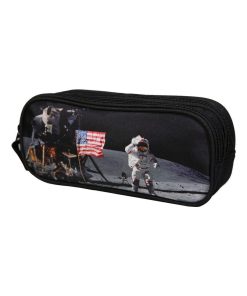 Trousse scolaire 2 compartiments Nasa Astronaute Noire Bagtrotter - Noir