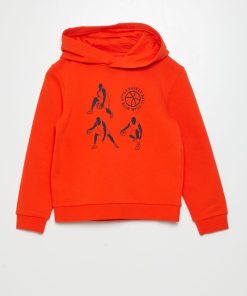Sweat à capuche en molleton - Orange