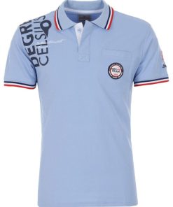 Polo manches longues garçon ECALOR - Bleu ciel