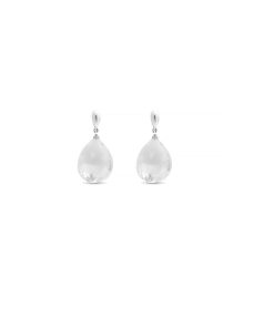 Boucles d'oreilles zoqoyi en argent 925 et cristal blanc rhodié - Transparent