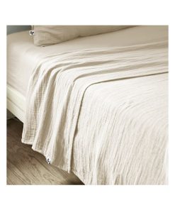 Drap plat double gaze de coton Gaia - Rose