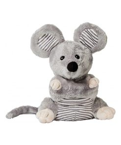 Peluche Bouillotte Souris - Made in France - Gris