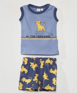 Ensemble short + t-shirt 'DS' - bleu/marine