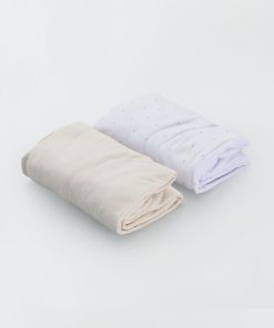 Lot de 2 draps housse - lit bébé - Blanc