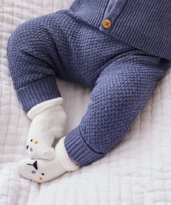 Pantalon en tricot, - Bleu