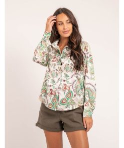 Chemise motifs OLIANE - Vert