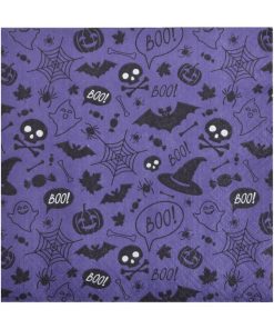 Lot de 20 serviettes en papier Motif halloween - Violet