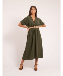 Robe longue et ceinture ICALEST - Kaki